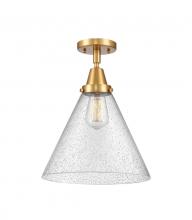  447-1C-SG-G44-L - Cone - 1 Light - 12 inch - Satin Gold - Flush Mount