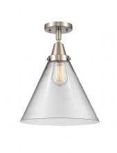  447-1C-SN-G42-L - Cone - 1 Light - 12 inch - Brushed Satin Nickel - Flush Mount