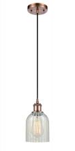  516-1P-AC-G2511 - Caledonia - 1 Light - 5 inch - Antique Copper - Cord hung - Mini Pendant