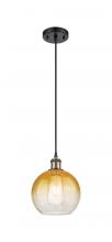 Innovations Lighting 516-1P-BAB-G483-8AM - Brookhaven Globe - 1 Light - 8 inch - Black Antique Brass - Cord hung - Mini Pendant