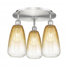 Innovations Lighting 516-3C-SN-G480-6AM - Brookhaven Almond - 3 Light - 18 inch - Satin Nickel - Flush Mount