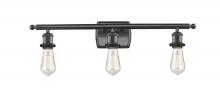  516-3W-BK-LED - Bare Bulb - 3 Light - 26 inch - Matte Black - Bath Vanity Light