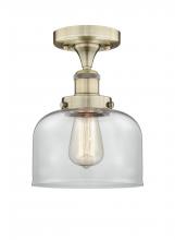  616-1F-AB-G72 - Bell - 1 Light - 8 inch - Antique Brass - Semi-Flush Mount