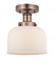  616-1F-AC-G71 - Bell - 1 Light - 8 inch - Antique Copper - Semi-Flush Mount