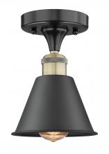  616-1F-BAB-M8-BK - Edison - 1 Light - 7 inch - Black Antique Brass - Semi-Flush Mount