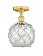 Innovations Lighting 616-1F-SG-G122-8RW - Farmhouse Rope - 1 Light - 8 inch - Satin Gold - Semi-Flush Mount
