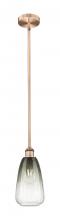 Innovations Lighting 616-1S-AC-G480-6SL - Brookhaven Almond - 1 Light - 6 inch - Antique Copper - Stem hung - Mini Pendant