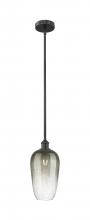 Innovations Lighting 616-1S-BK-G484-7SL - Brookhaven Flute - 1 Light - 7 inch - Matte Black - Stem hung - Mini Pendant