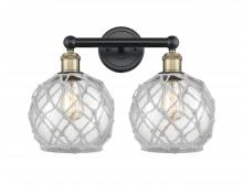 Innovations Lighting 616-2W-BAB-G122-8RW - Farmhouse Rope - 2 Light - 17 inch - Black Antique Brass - Bath Vanity Light