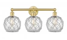 Innovations Lighting 616-3W-SG-G122-8RW - Farmhouse Rope - 3 Light - 26 inch - Satin Gold - Bath Vanity Light