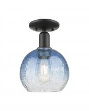 Innovations Lighting 716-1C-BK-G483-8SB - Brookhaven Globe - 1 Light - 6 inch - Matte Black - Semi-Flush Mount