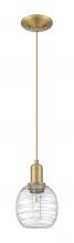 Innovations Lighting 716-1P-BB-G1013 - Belfast - 1 Light - 6 inch - Brushed Brass - Cord hung - Mini Pendant