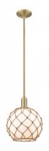 Innovations Lighting 716-1S-BB-G121-10RB - Farmhouse Rope - 1 Light - 10 inch - Brushed Brass - Stem hung - Mini Pendant