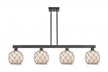 Innovations Lighting 716-4I-BK-G121-8RB - Farmhouse Rope - 4 Light - 51 inch - Matte Black - Stem hung - Island Light