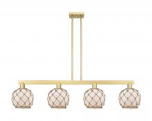 Innovations Lighting 716-4I-SG-G121-8RB - Farmhouse Rope - 4 Light - 51 inch - Satin Gold - Stem hung - Island Light