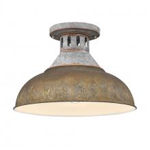 Golden 0865-SF AGV-RUST - Kinsley Semi-Flush - Aged Galvanized Steel with Rust Shade