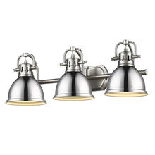 Golden 3602-BA3 PW-CH - Duncan 3-Light Bath Vanity in Pewter with Chrome