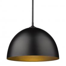 Golden 6956-L BLK-BLK - Zoey Large Pendant - Matte Black with Matte Black Shade