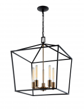  C61705RB - Scatola Rusty Black & Aged Gold Brass accents Chandelier