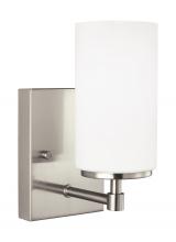  4124601-962 - Alturas contemporary 1-light indoor dimmable bath vanity wall sconce in brushed nickel silver finish