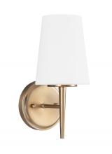  4140401-848 - Driscoll contemporary 1-light indoor dimmable bath vanity wall sconce in satin brass gold finish wit