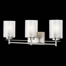 Generation Lighting 4437303-962 - Elmwood Park traditional 3-light indoor dimmable bath vanity wall sconce in brushed nickel silver fi