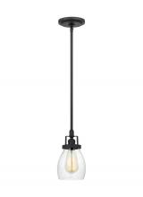  6114501-112 - Belton transitional 1-light indoor dimmable ceiling hanging single pendant light in midnight black f