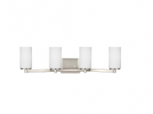  4439104-962 - Hettinger transitional 4-light indoor dimmable bath vanity wall sconce in brushed nickel silver fini