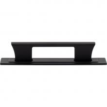 Atlas A6002-BL - Zander Pull and Backplate 3 3/4 Inch (c-c) Matte Black