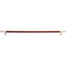 Atlas AP05-OW-SS - Zanzibar Brown Appliance Pull 17 Inch (c-c) Leather Stainless Steel