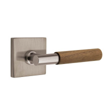 Emtek 5110US15A.TAUS15A.WNWD.RH - Select Passage, Square Rosette US15A, T-Bar Stem US15A, Dark Walnut Handle, RH