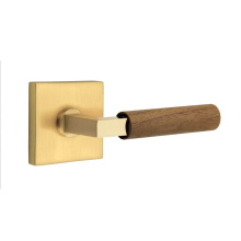 Emtek 5110US7.LSUS7.WNWD.LH - Select Passage, Square Rosette US7, L-Square Stem US7, Dark Walnut Handle, LH