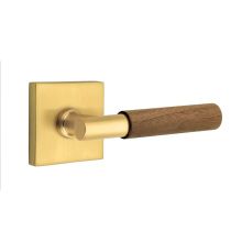 Emtek 5210US7.TAUS7.WNWD.RH - Select Privacy, Square Rosette US7, T-Bar Stem US7, Dark Walnut Handle, RH