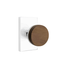 Emtek 5112US26.CCUS26.WNKWD - Select Passage, Modern Rectangular Rosette US26, Conical Stem US26, Dark Walnut Knob