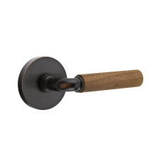 Emtek 5109US10B.RAUS10B.WNWD.RH - Select Passage, Disk Rosette US10B, R-Bar Stem US10B, Dark Walnut Handle, RH