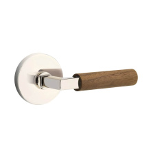 Emtek 5059US14.LSUS14.WNWD - Select Dummy, Disk Rosette US14, L-Square Stem US14, Dark Walnut Handle