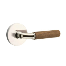 Emtek 5059US14.RAUS14.WNWD - Select Dummy, Disk Rosette US14, R-Bar Stem US14, Dark Walnut Handle
