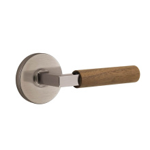 Emtek 5059US15A.LSUS15A.WNWD - Select Dummy, Disk Rosette US15A, L-Square Stem US15A, Dark Walnut Handle