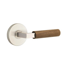 Emtek 5059US15.LSUS15.WNWD - Select Dummy, Disk Rosette US15, L-Square Stem US15, Dark Walnut Handle