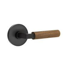 Emtek 5209US19.LSUS19.WNWD.RH - Select Privacy, Disk Rosette US19, L-Square Stem US19, Dark Walnut Handle, RH