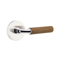Emtek 5109US26.RAUS26.WNWD.RH - Select Passage, Disk Rosette US26, R-Bar Stem US26, Dark Walnut Handle, RH