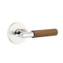 Emtek 5109US26.TAUS26.WNWD.LH - Select Passage, Disk Rosette US26, T-Bar Stem US26, Dark Walnut Handle, LH