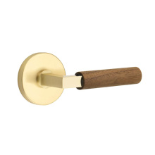 Emtek 5059US4.LSUS4.WNWD - Select Dummy, Disk Rosette US4, L-Square Stem US4, Dark Walnut Handle