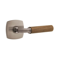 Emtek 5306US15A.RAUS15A.WNWD - Select Dummy, Urban Modern Rosette US15A, R-Bar Stem US15A, Dark Walnut Handle