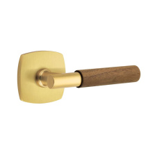 Emtek 5306US7.TAUS7.WNWD - Select Dummy, Urban Modern Rosette US7, T-Bar Stem US7, Dark Walnut Handle