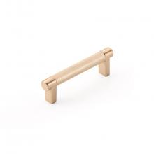 Emtek 84056.RECUS15.KNUS15 - Select Cabinet Pull 8 in C-C, Rectangular Stem US15, Knurled Bar US15