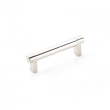 Emtek 84053.RECUS19.SMUS15 - Select Cabinet Pull 4 in C-C, Rectangular Stem US19, Smooth Bar US15