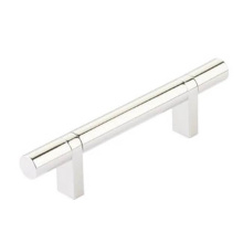 Emtek 84152.RCBUS14.SMUS14 - Select Cabinet Pull 3-1/2'' C-C, Rectangular Bar Stem US14, Smooth Bar US14