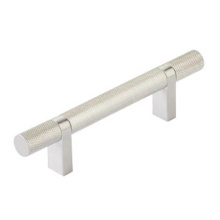 Emtek 84152.RCBUS15.KNUS15 - Select Cabinet Pull 3-1/2'' C-C, Rectangular Bar Stem US15, Knurled Bar US15