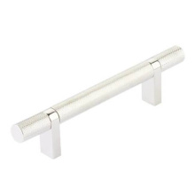 Emtek 84153.RCBUS14.KNUS14 - Select Cabinet Pull 4'' C-C, Rectangular Bar Stem US14, Knurled Bar US14